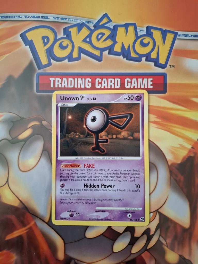 Unown F 56/106 Diamond&Pearl Great Encounters pokemon kaart, Ophalen of Verzenden, Zo goed als nieuw, Losse kaart