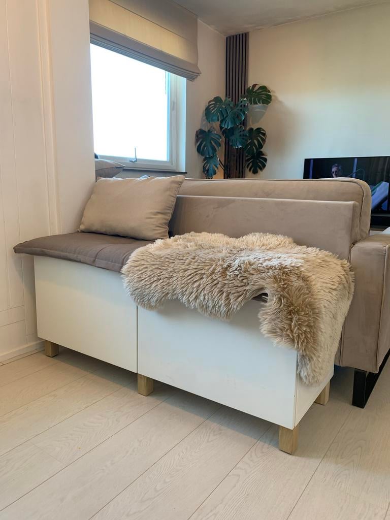 IKEA bank met opbergruimte en kussens, Ophalen, Gebruikt, 150 tot 200 cm