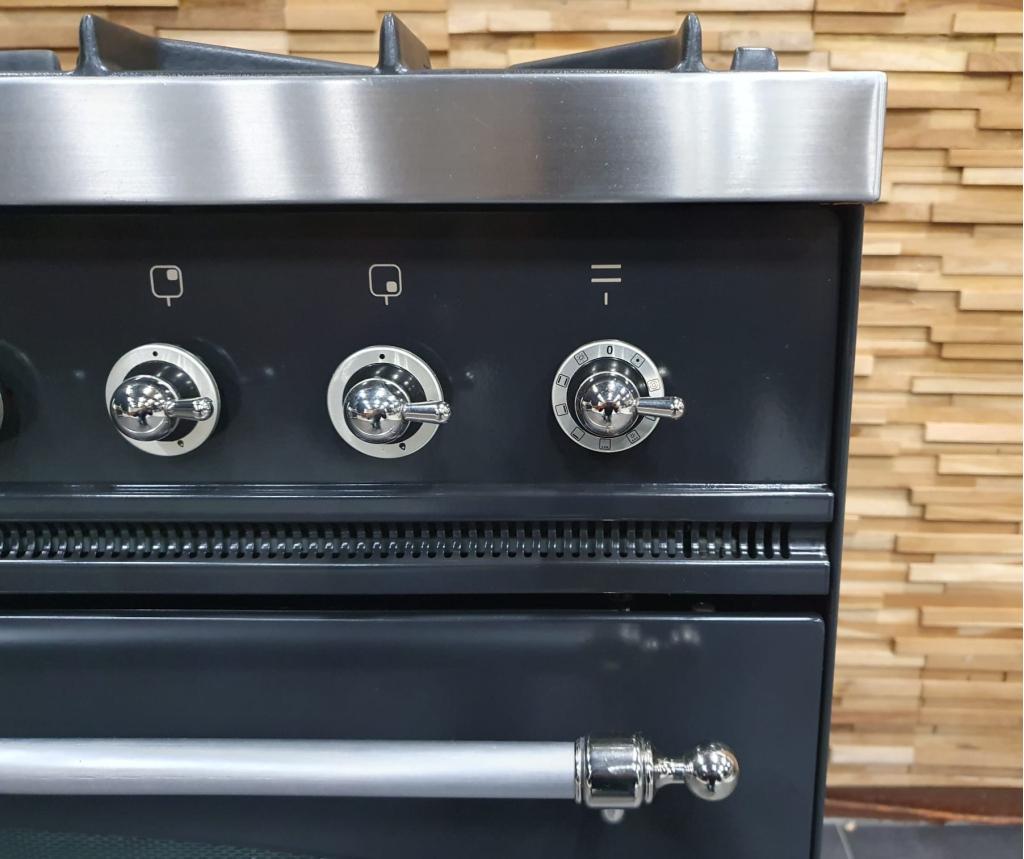 🔥Luxe Boretti Fornuis 80cm antraciet & rvs 5 pits 1 oven, Witgoed en Apparatuur, Fornuizen, Niet ingevuld, 60 cm of meer, Niet ingevuld