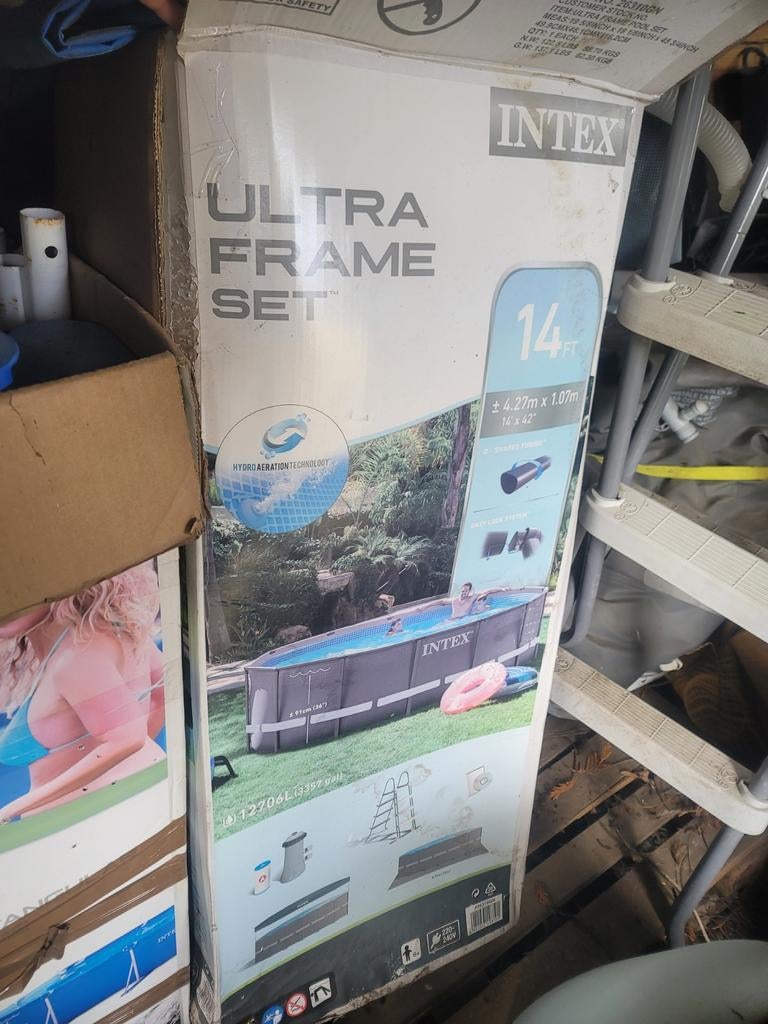 Groot rond zwembad, Tuin en Terras, Ophalen, 80 tot 120 cm, Rond, 300 cm of meer