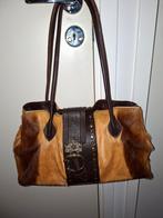 Bruine koeienhuid festivaltas met fraaie sluiting, 40 tot 60 cm, Bruin, Minder dan 35 cm, Ophalen of Verzenden