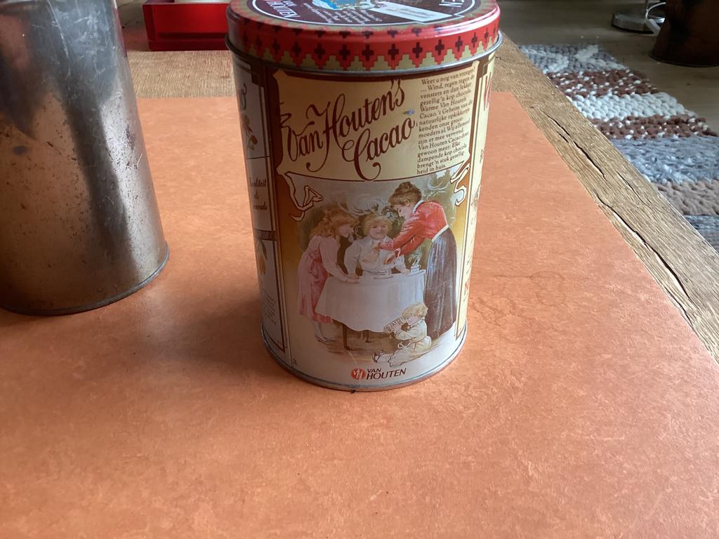 Blikje van  ‘van Houten’s Cacao. In goede staat., Verzamelen, Ophalen of Verzenden, Zo goed als nieuw, Overige