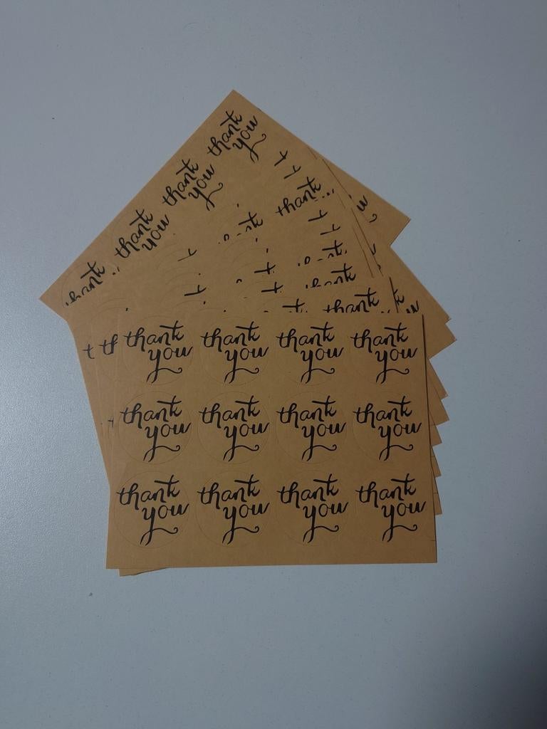 108 ronde stickers sticker bedankt Thank You NIEUW, Hobby en Vrije tijd, Stickers en Plaatjes, Nieuw, Ophalen of Verzenden