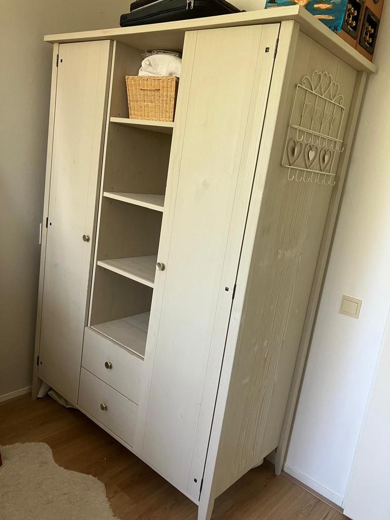 Mooie grey wash kledingkast, Ophalen, Gebruikt, 100 tot 150 cm, Met lade(s)