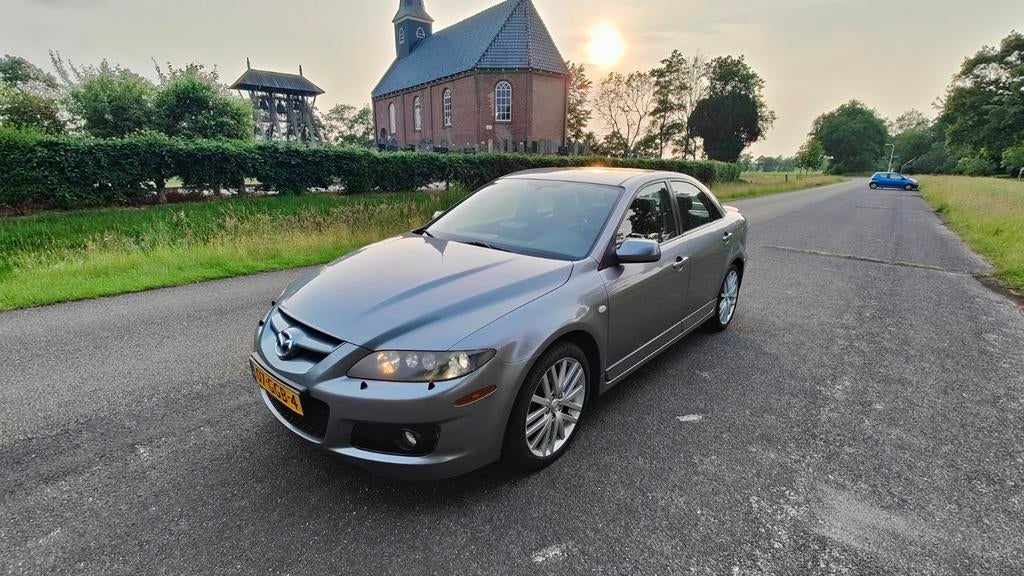 Mazda 6 2.3 MPS Sedan 2006 Grijs, Auto's, Mazda, Zwart, 4 cilinders, 2261 cc, Handgeschakeld