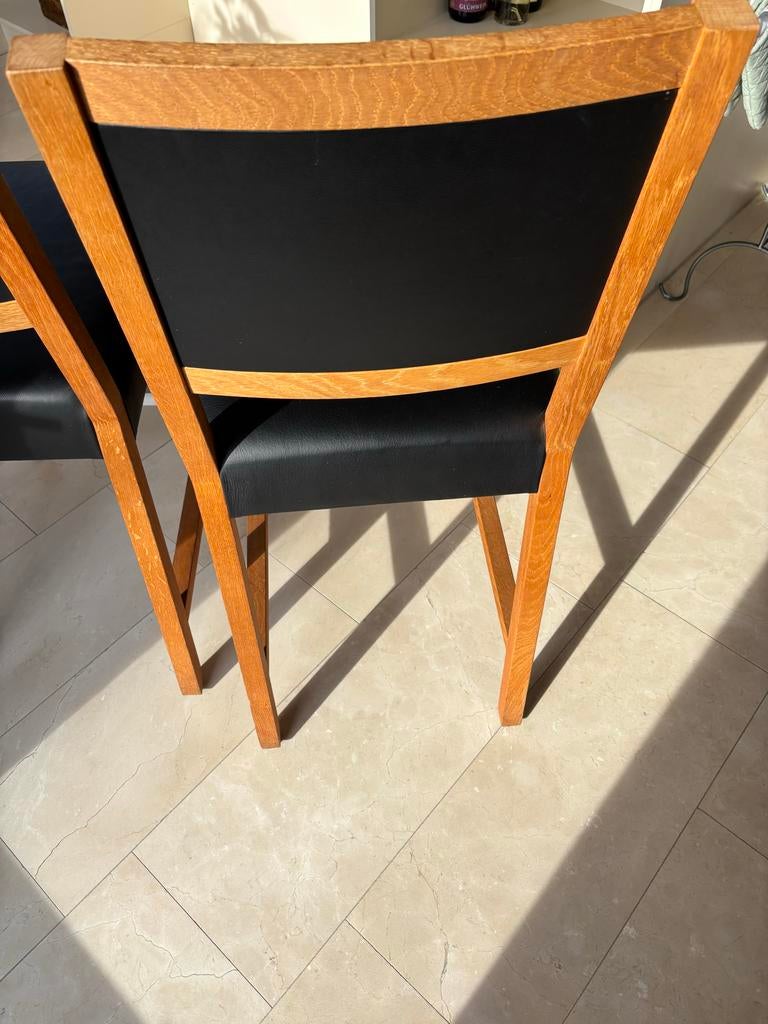 2 Jan des Bouvrie lederen barstoelen van Het Arsenaal, Huis en Inrichting, Ophalen, Gebruikt, Twee, Zwart