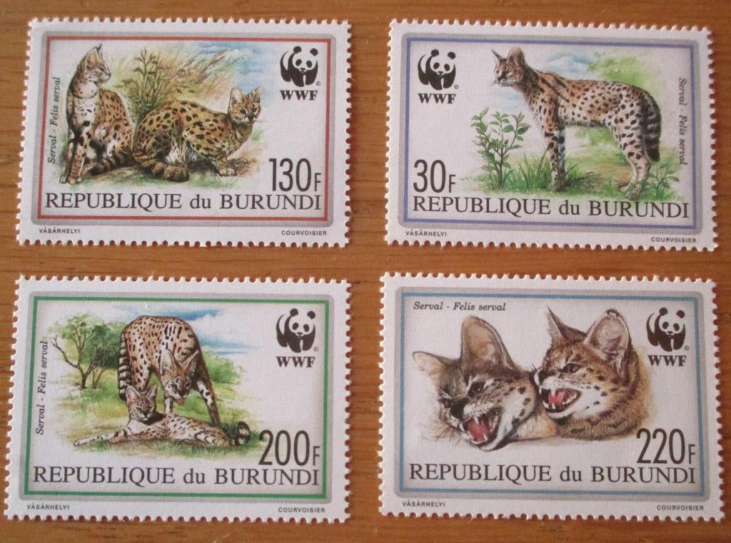 Burundi, WWF serie Serval, Verzenden, Postfris, Dier of Natuur