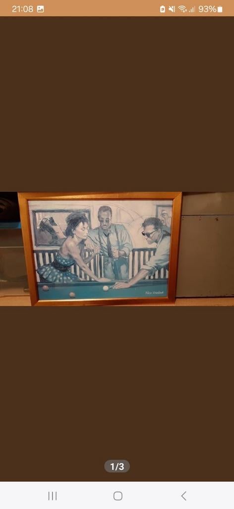 Nico Vrielink - Pooltafel scène, Ophalen of Verzenden