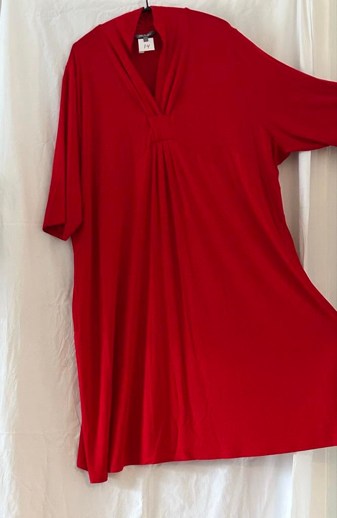 Ulla Popken jurk/tuniek rood maat 62-64, Jurk, Ulla Popken, Ophalen of Verzenden, Zo goed als nieuw