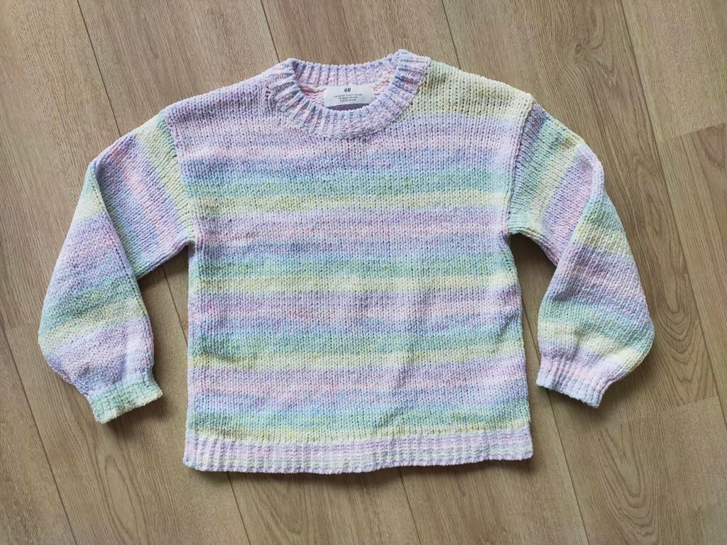 Izgs! Heerlijke gekleurde chenille trui van H&M! Mt 122/128, Kinderen en Baby's, Kinderkleding | Maat 122, Gebruikt, Meisje, Trui of Vest