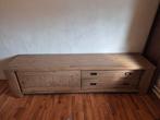 Robuust houten tv-meubel met lades en schuifdeur, Huis en Inrichting, Ophalen, Gebruikt, 100 tot 150 cm, Minder dan 100 cm