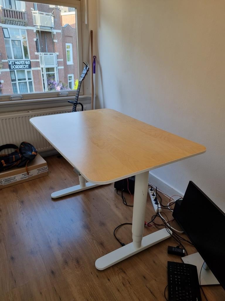 IKEA - Bekant zit/sta bureau 120/80, Huis en Inrichting, Ophalen, Gebruikt, 120 cm, Scandinavisch