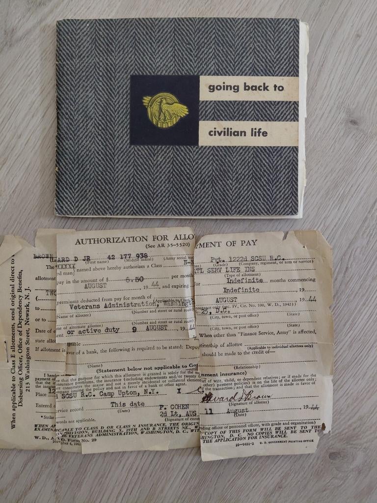 Lotje papierwerk US, Verzamelen, Militaria | Tweede Wereldoorlog, Ophalen of Verzenden, Amerika