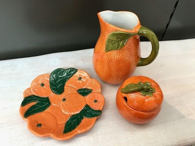 NIEUWE kan karaf vaas sinaasappels oranje, Ophalen of Verzenden, Nieuw