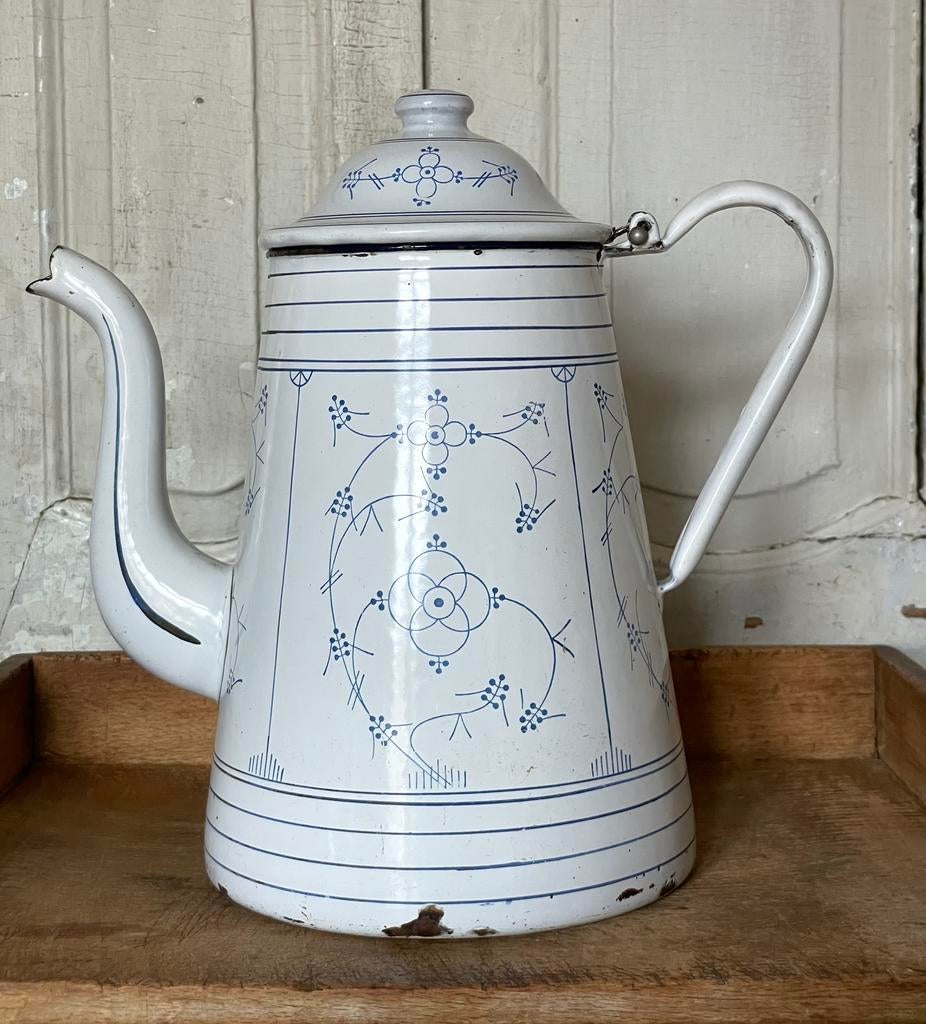 Emaille oude koffiepot Saks, Antiek en Kunst, Ophalen of Verzenden