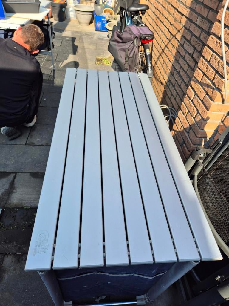 Campingkast met aluminium blad, Caravans en Kamperen, Ophalen