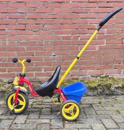 Puky driewieler met duwstang en kiepbakje, Ophalen, Gebruikt, Puky, Verstelbare zitting