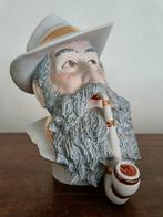 Vintage buste man met pijp en hoed., Ophalen of Verzenden