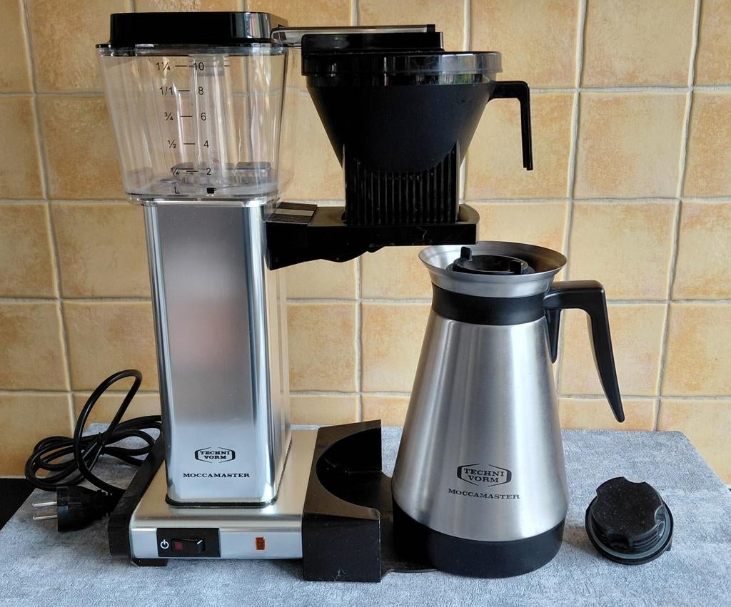 Koffiezetapparaat (moccamaster technivorm, geborsteld staal), 10 kopjes of meer, Koffiemachine, Gemalen koffie, Ophalen of Verzenden