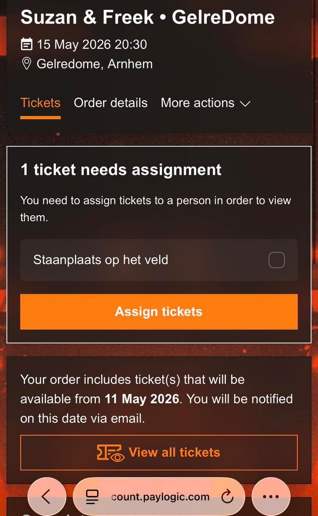 Staanplaats suzan en freek 15 mei 20:30