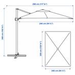 IKEA SEGLARÖ zweefparasol met voet - Beige - 240x240 cm, Ophalen, Gebruikt, Kantelbaar, 2 tot 3 meter