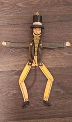 Antieke houten trekpop - Man met hoge hoed, Ophalen of Verzenden