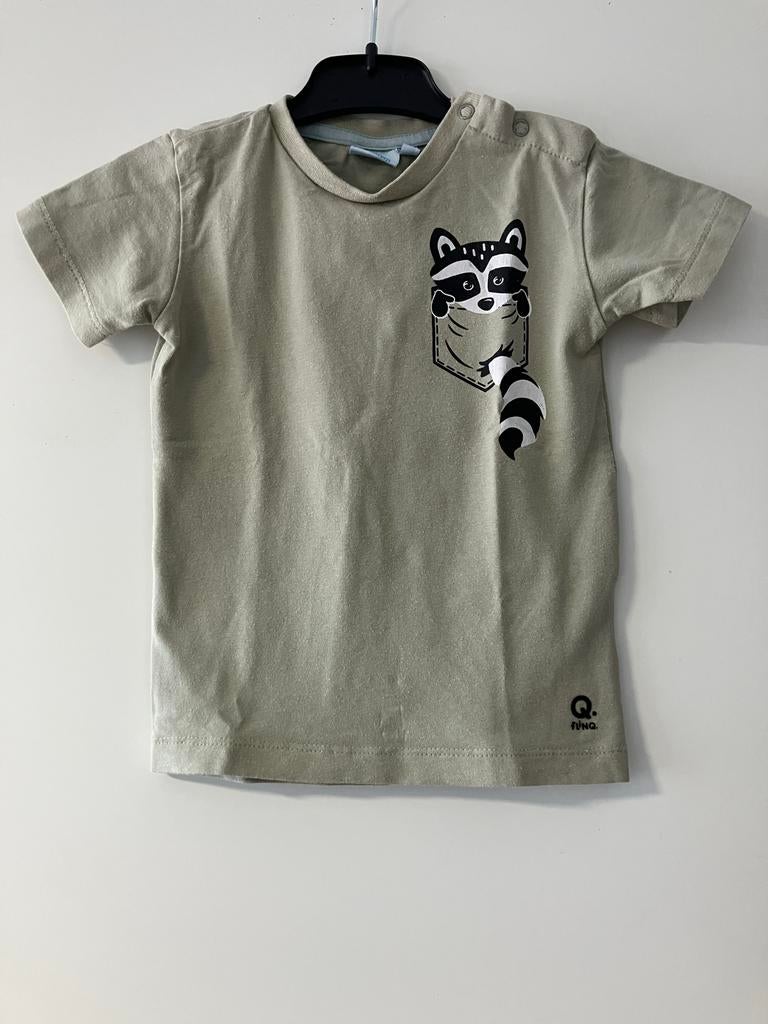 Leuk T-shirt met Wasbeer flinq maat 86, Kinderen en Baby's, Babykleding | Maat 86, Ophalen of Verzenden, Zo goed als nieuw, Jongetje