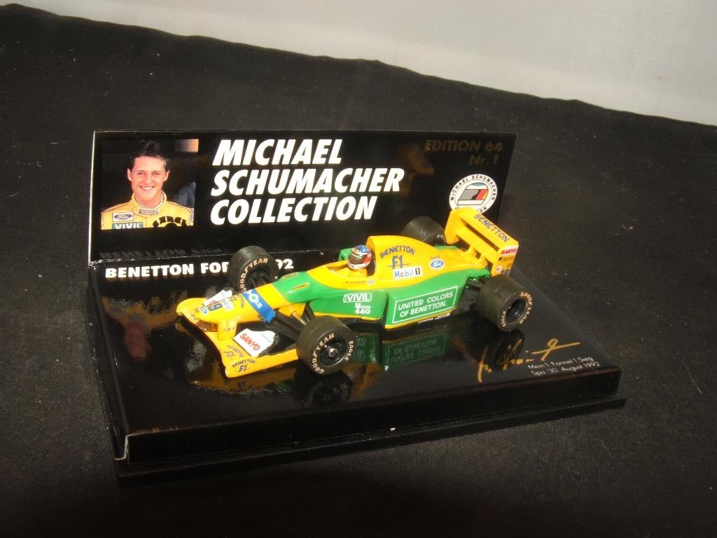 Minichamps Benetton Ford B192  Schumacher Spa 1992 1/64, Ophalen of Verzenden, Nieuw, Auto