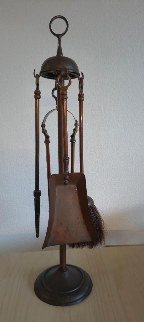 Koperen haardset / haardstel, antiek, Ophalen of Verzenden, Koper