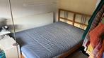 Ikea bed met 2 matrassen, Ophalen, Gebruikt, Bruin, Tweepersoons