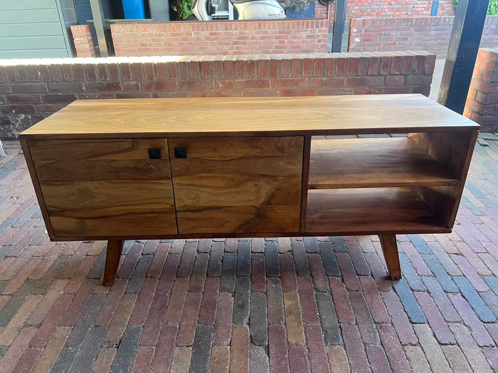 Tv meubel, Ophalen, Japandi, 100 tot 150 cm, Zo goed als nieuw