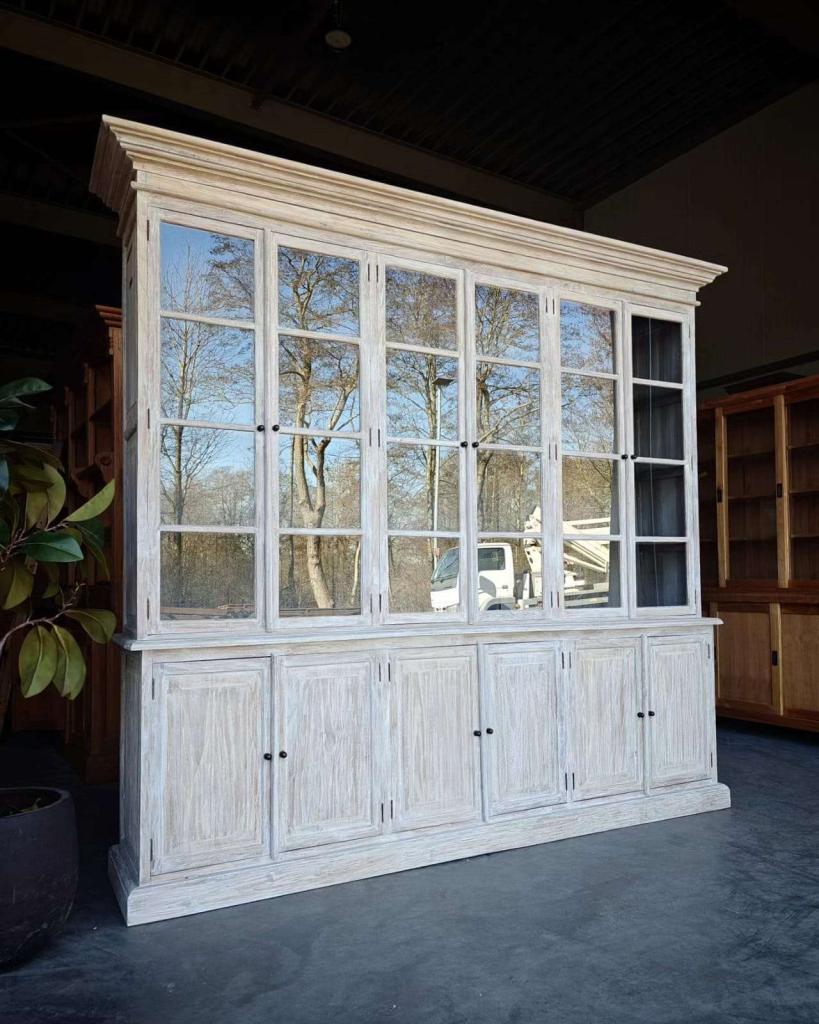 Charmante buffetkast | Grote winkelkast greywash #7682, Niet ingevuld, 200 cm of meer, Niet ingevuld, Ophalen of Verzenden