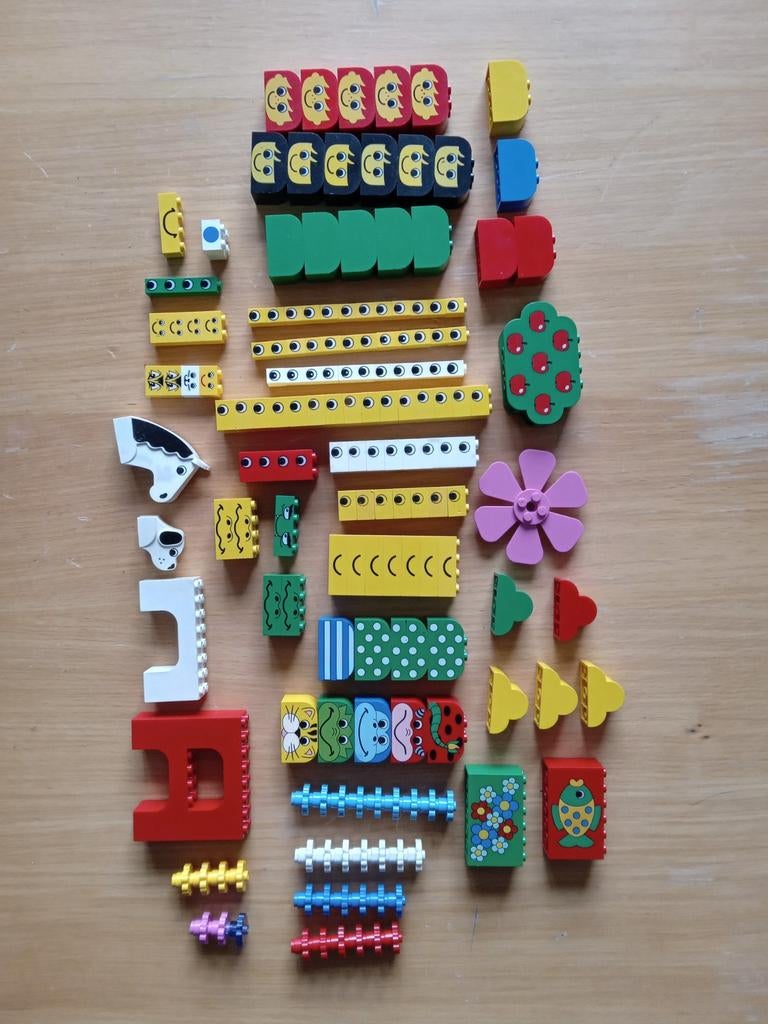 Partij speciale bedrukte Lego blokjes, Gebruikt, Overige thema's, Lego, Ophalen of Verzenden