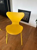 Eetkamerstoel kunststof mosterd geel, Kunststof, Gebruikt, Overige kleuren, Ophalen of Verzenden