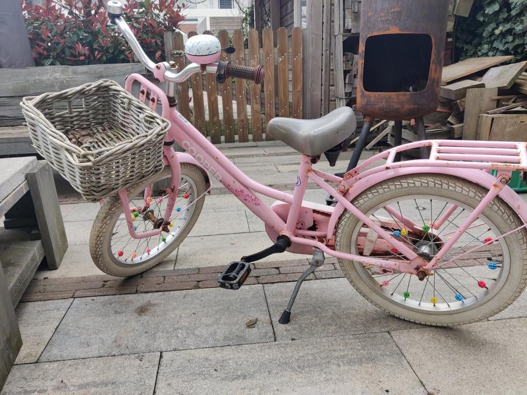 Meisjes fiets Cooper Popal 16 inch met mand, Ophalen, Gebruikt, 16 inch, Cooper Popal
