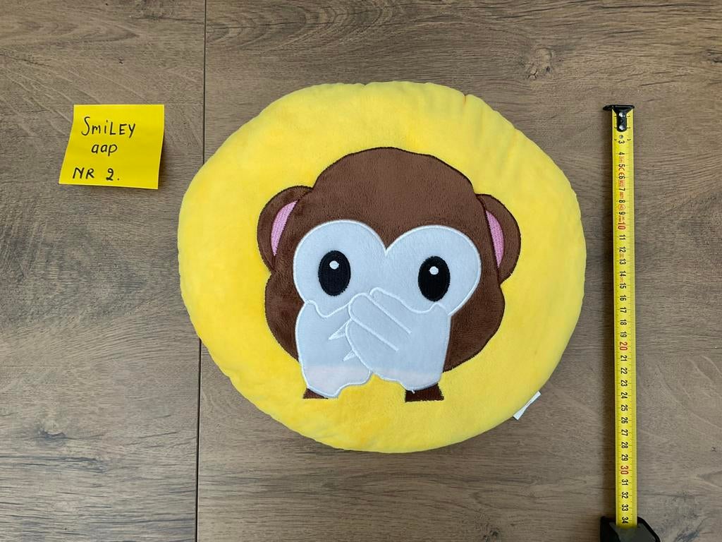 Nieuw zgan pluche aap kussen emoji van horen zien zwijgen, Ophalen, Nieuw, Kleed of Kussen