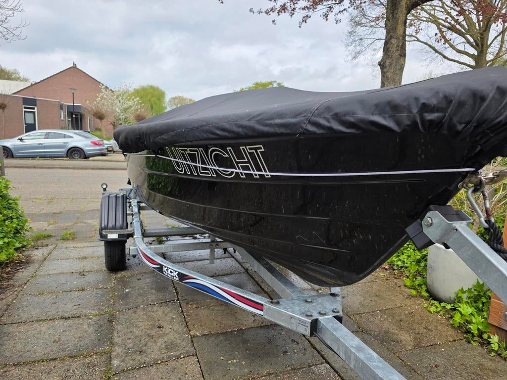 Sloep - Liberty 390 met Honda 5t 4PK, Watersport en Boten, Sloepen, Tot 10 pk, Ophalen of Verzenden, Zo goed als nieuw, 3 tot 6 meter