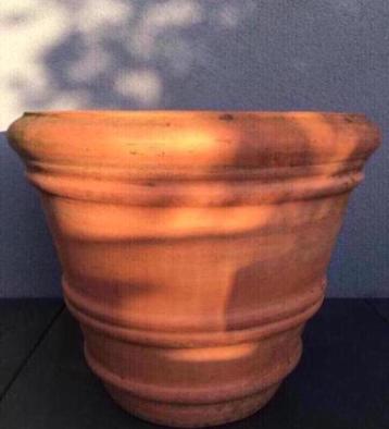 Grote zware terracotta stevige kwaliteit tuinpot 39/48cm beschikbaar voor biedingen