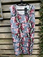 Xtwo jurk grijs met bordeaux print maat 50 NIEUW, Kleding | Dames, Jurken, Maat 46/48 (XL) of groter, Nieuw, Ophalen of Verzenden