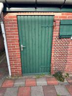 2 schuurdeuren + 3 raamkozijnen met houten luiken, Tuin en Terras, Ophalen, Gebruikt, Hout