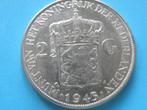 Nederland 2 1/2 G 1943 D zilver Wilhelmina, Postzegels en Munten, Munten | Nederland, Verzenden, Zilver, Koningin Wilhelmina, Losse munt