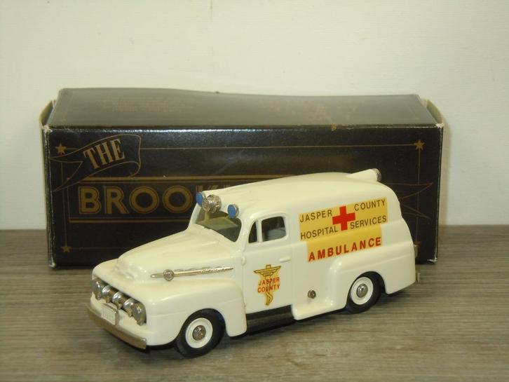 1952 Ford F1 Ambulance Jasper Country - Brooklin Models 1:43, Hobby en Vrije tijd, Modelauto's | 1:43, Zo goed als nieuw, Auto