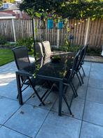 Tuinset met tafel en 6 stoelen, Ophalen, Gebruikt, Eettafel, 6 zitplaatsen