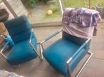 2 Xooon fauteuils skai blauw, Ophalen, Overige materialen, Gebruikt, Twee