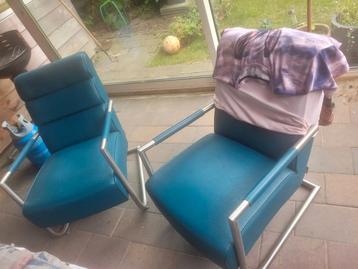 2 Xooon fauteuils skai blauw beschikbaar voor biedingen