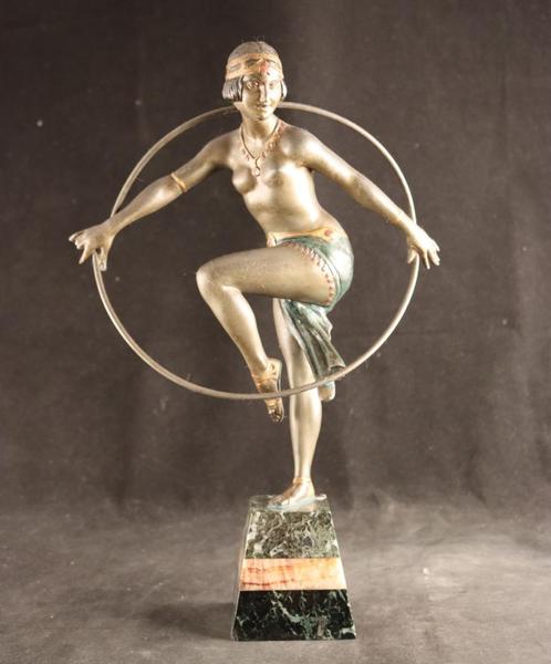 Art Deco beeld van halfnaakte danseres, Antiek en Kunst, Kunst | Beelden en Houtsnijwerken, Verzenden