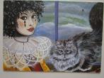 Kaart 14  poes en pop, Verzamelen, Ansichtkaarten | Dieren, Verzenden, 1980 tot heden, Ongelopen, Hond of Kat