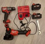 Milwaukee M18 FPD3 + M18 FSAG125X + 2 x accu + Lader, Ophalen of Verzenden, Zo goed als nieuw
