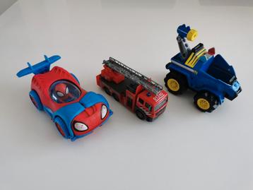 Speelgoed Voertuigen siderman, paw patrol, brandweer.  beschikbaar voor biedingen