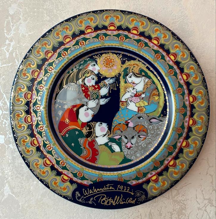 3 Bjorn Wiinblad Kerstborden Rosenthal, Antiek en Kunst, Antiek | Wandborden en Tegels, Ophalen